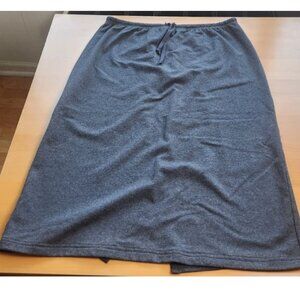L.L. Bean Gray Pull-On Skirt Women’s Large Cotton Stretch Casual